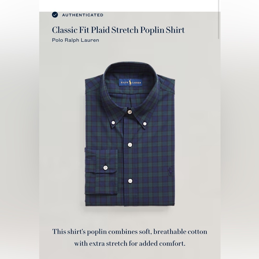 Polo Ralph Lauren Navy and Green Checkered Shirt